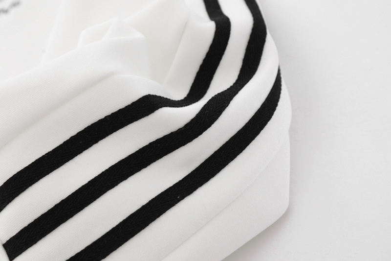 Sudadera con capucha holgada de algodón a rayas para hombre