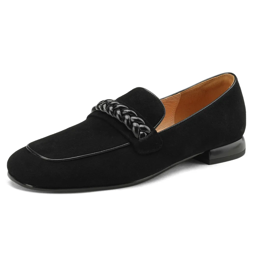 Zapatos para mujer, de uso diario y fáciles de llevar, lisos, con puntera curva