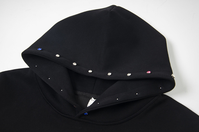 Sudadera con capucha oversized de algodón con letras bordadas utilitaria