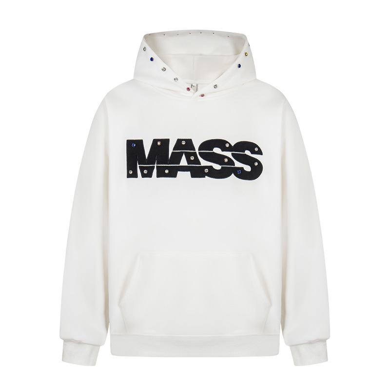 Sudadera con capucha oversized de algodón con letras bordadas utilitaria