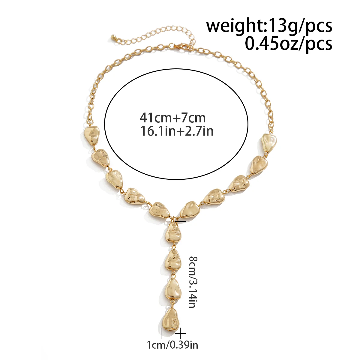 Lariat de resina con personalidad con flecos de gota