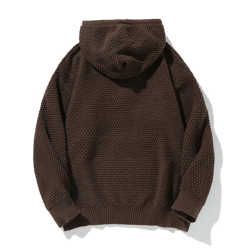 Sudadera con capucha y cremallera de cuarto de poliéster con ajuste holgado y estampado tropical