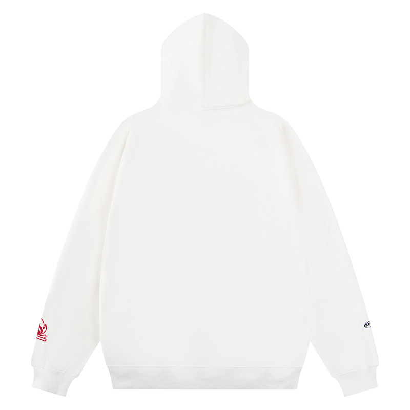 Sudadera con capucha oversize de algodón de manga larga con estampado de tipografía