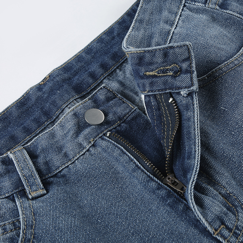 Shorts holgados de mezcla de algodón con tiro alto elevado y acabado deslavado