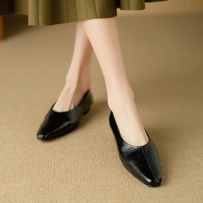 Zapato de salón clásico de piel de oveja para mujer