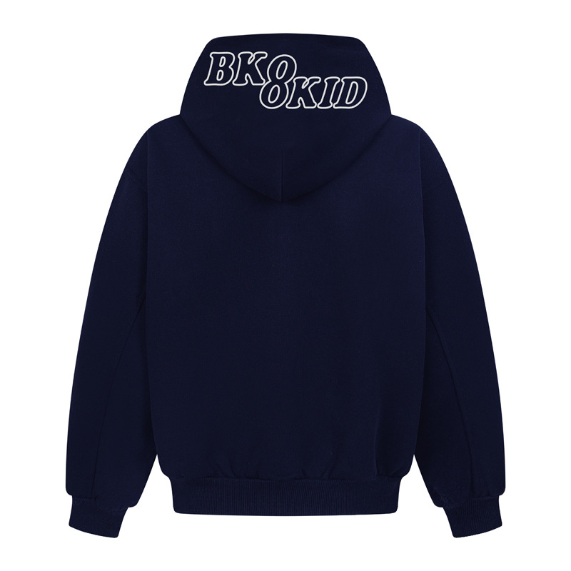 Sudadera con capucha y cremallera de estilo callejero, de ajuste relajado, con estampado de letras