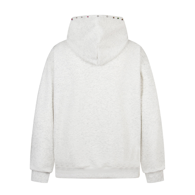 Sudadera con capucha oversized de algodón con letras bordadas utilitaria