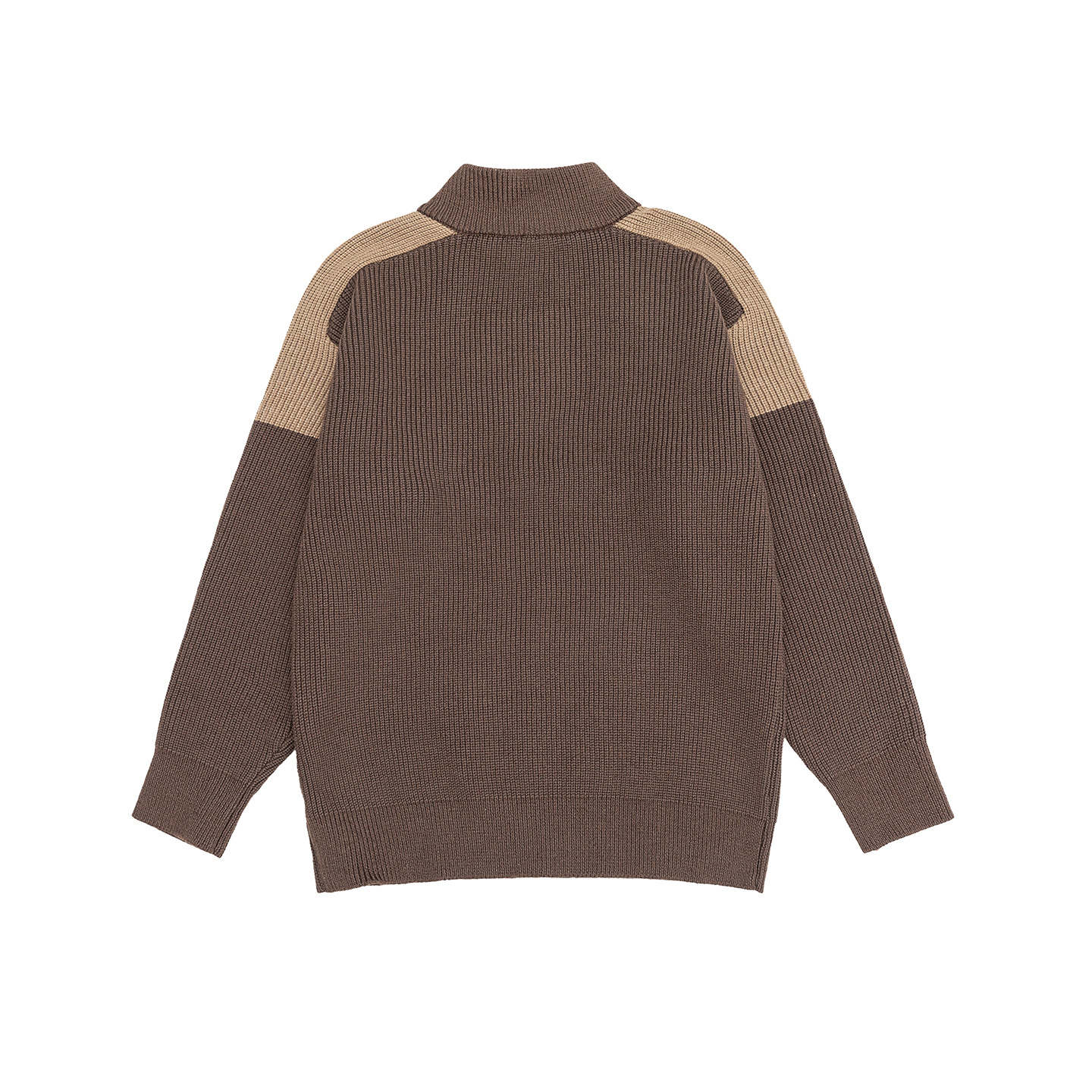 Suéter unisex de ajuste holgado con manga larga y cuello embudo