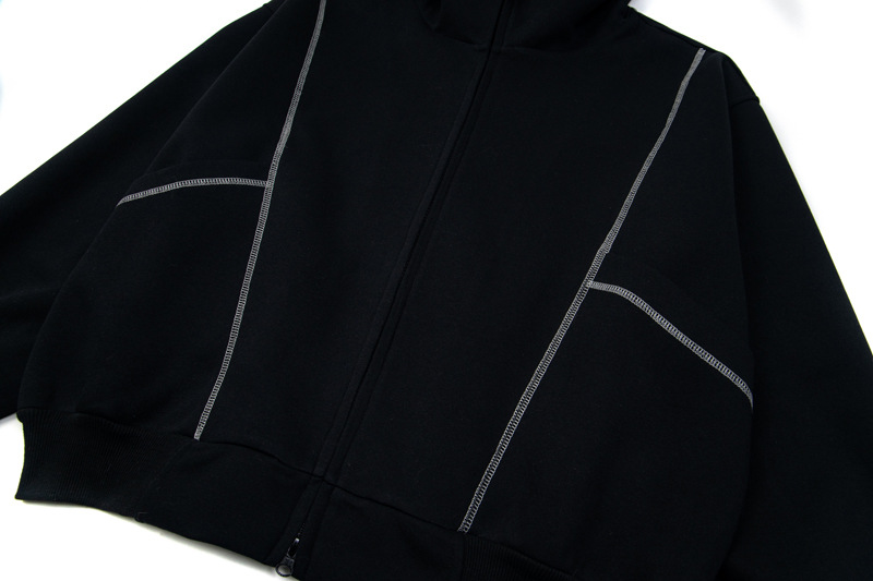 Sudadera con capucha y cremallera de estilo callejero, de ajuste relajado, con estampado de letras