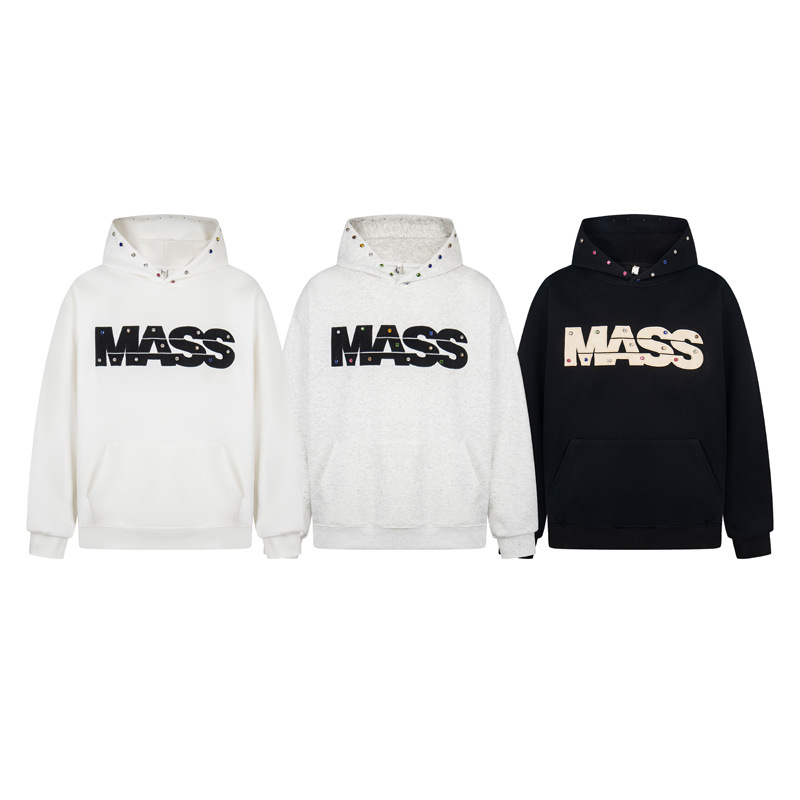 Sudadera con capucha oversized de algodón con letras bordadas utilitaria
