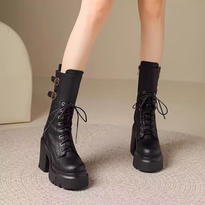 Botas de plataforma gruesas para mujer