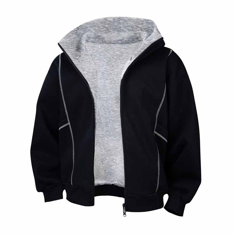 Sudadera con capucha y cremallera de estilo callejero, de ajuste relajado, con estampado de letras
