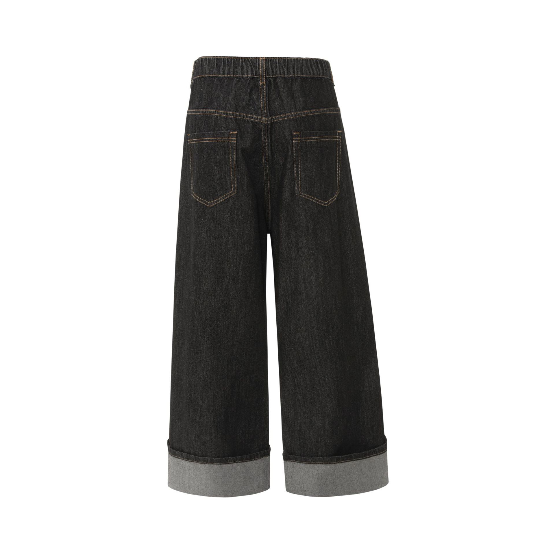 Jeans anchos urbanos retro desgastados para hombres