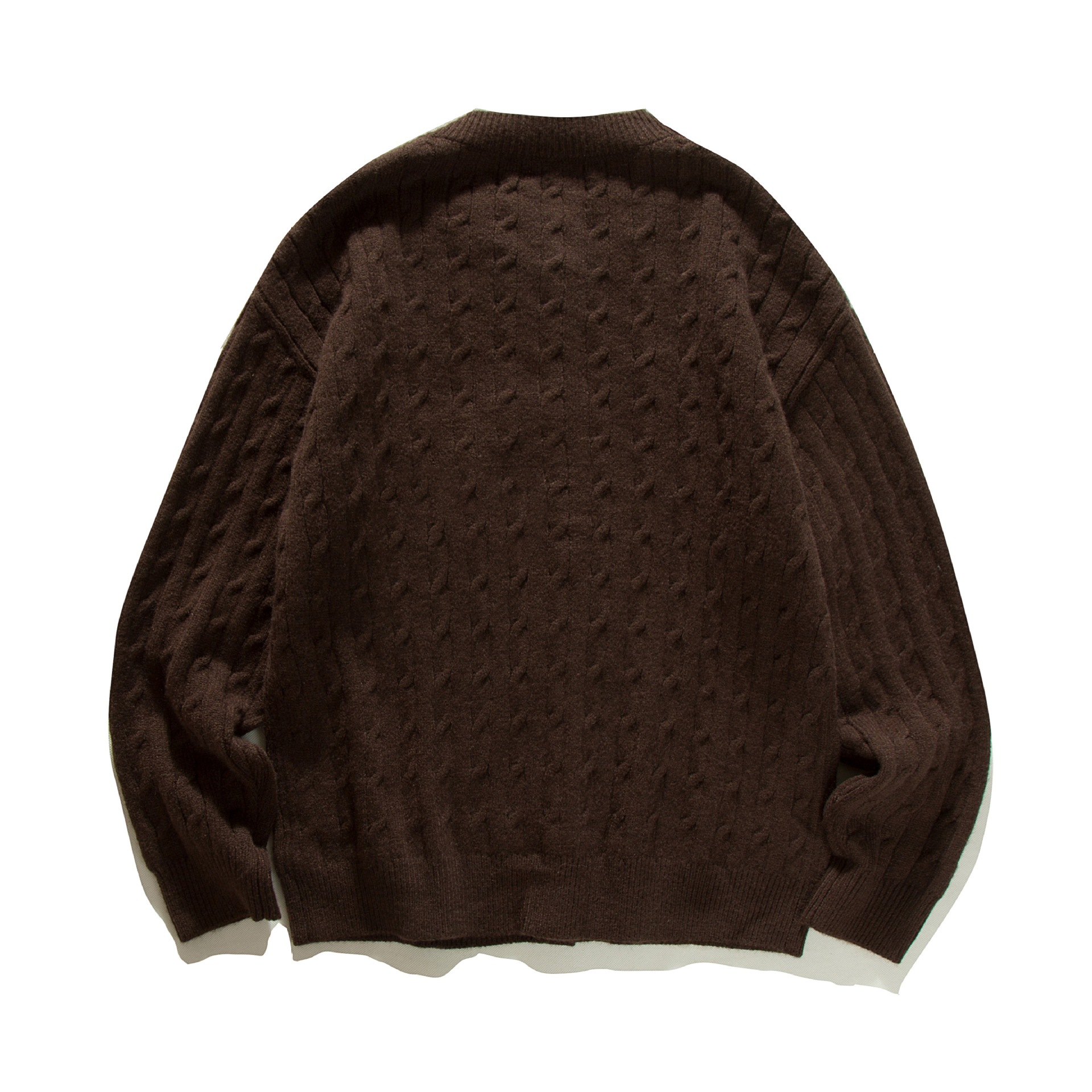 Cárdigan jacquard de acrílico con ajuste holgado y manga larga