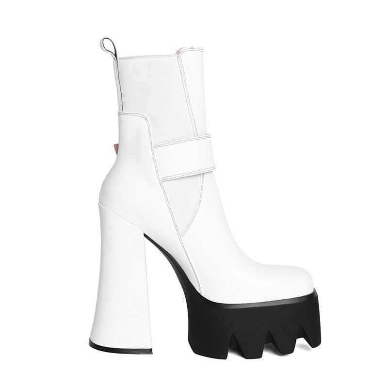 Botines elegantes de plataforma de tacón stiletto de poliuretano para mujeres