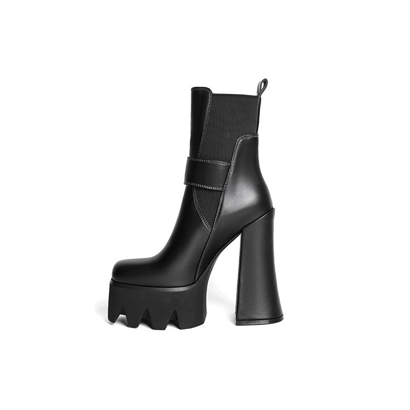 Botines elegantes de plataforma de tacón stiletto de poliuretano para mujeres