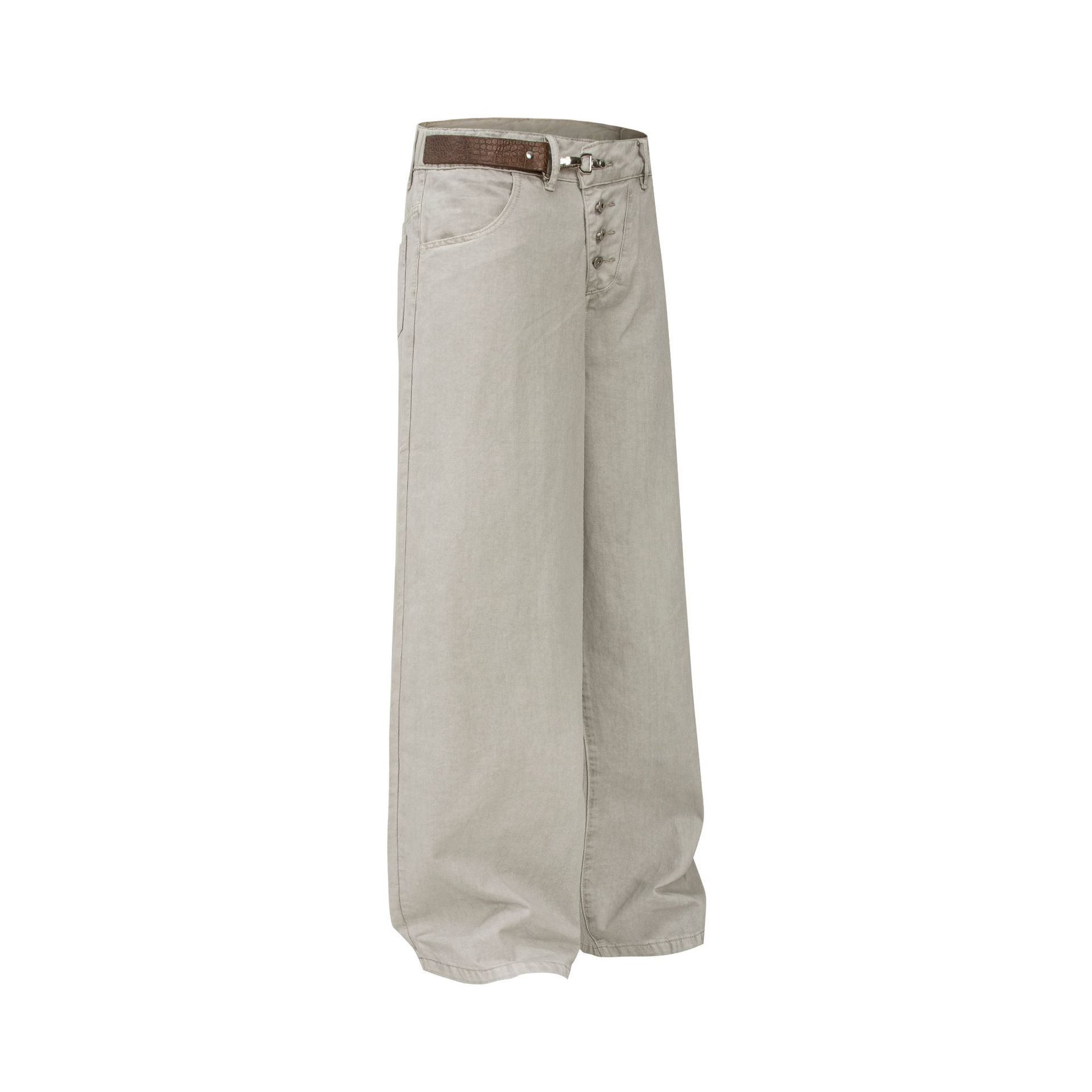 Vaqueros de algodón vintage asimétricos oversized para hombre