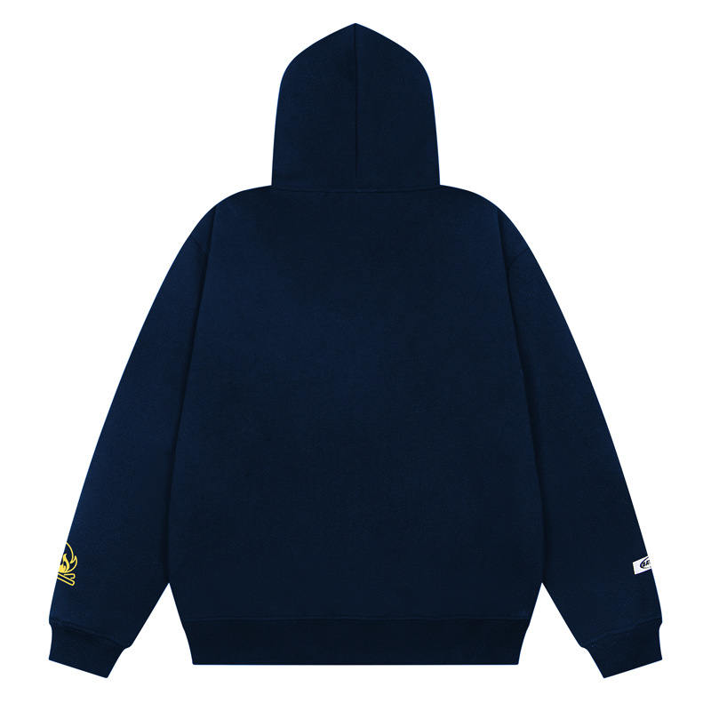 Sudadera con capucha oversize de algodón de manga larga con estampado de tipografía