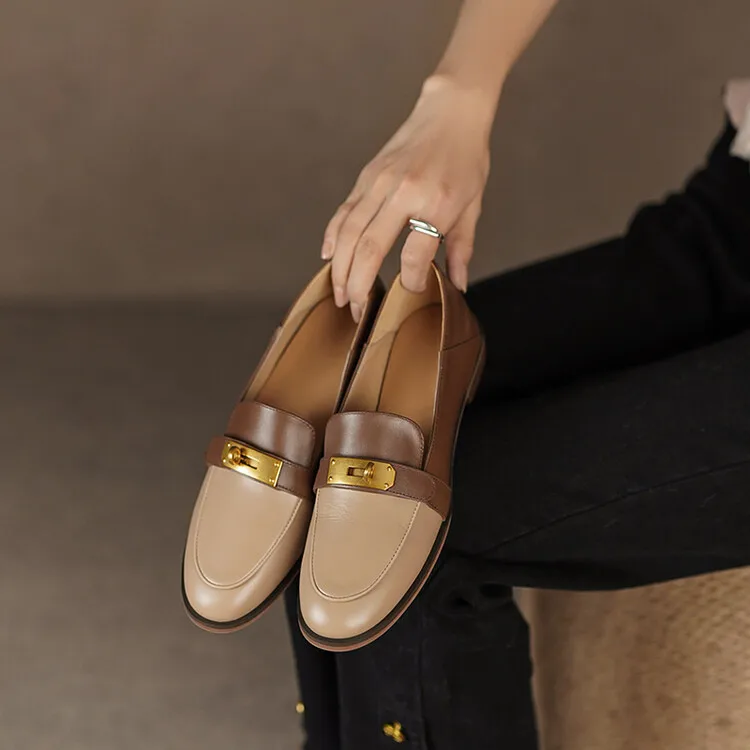 Mocasines de hebilla de doble tono para ella