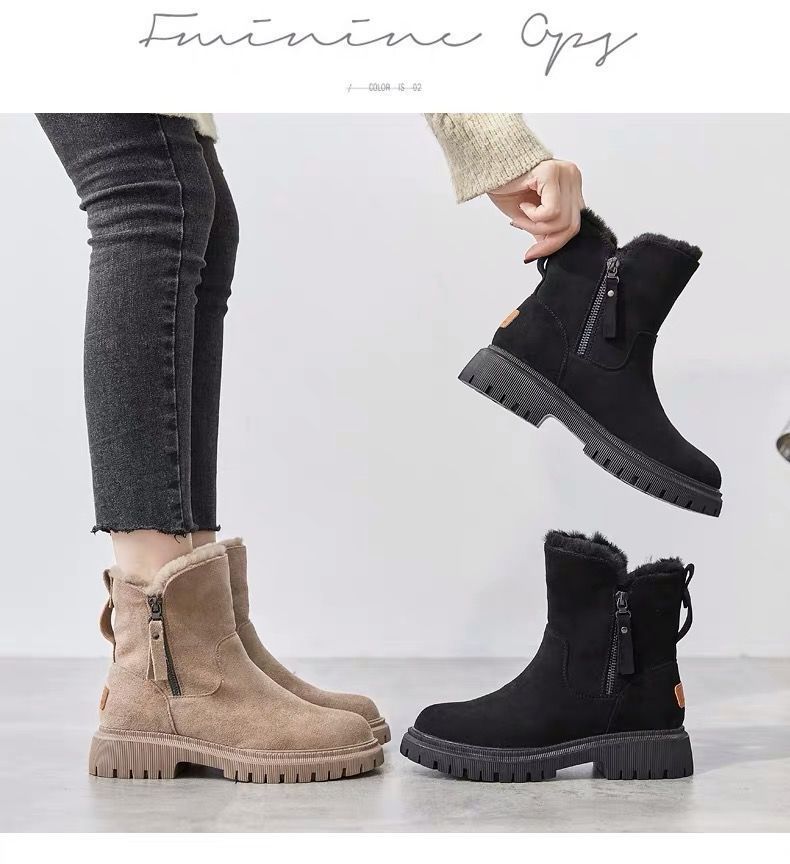 Botas de nieve para mujeres aisladas con forro sintético de caña media